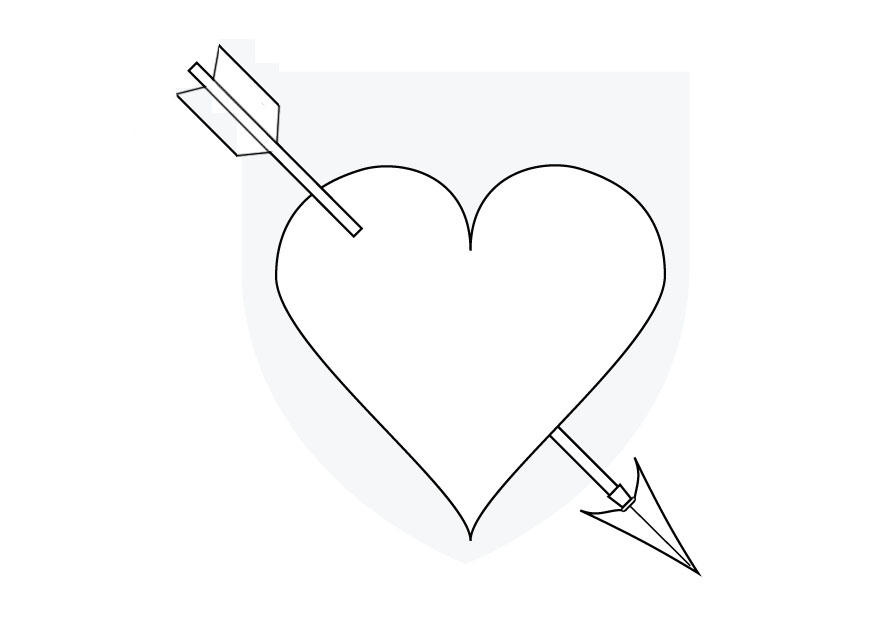 cupido hartje Kleurplaat cupido hartje