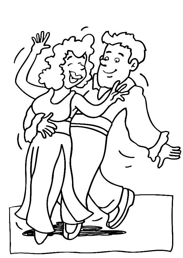 dansen Kleurplaat dansen