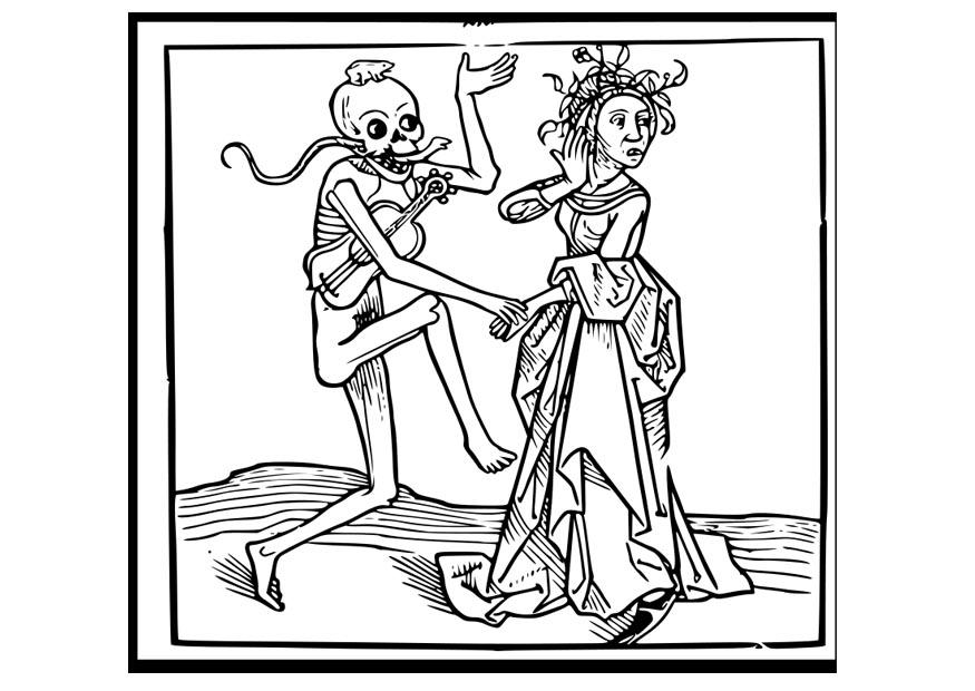 dansen met de dood Kleurplaat dansen met de dood