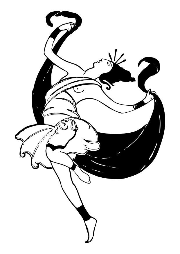 danseres Kleurplaat danseres