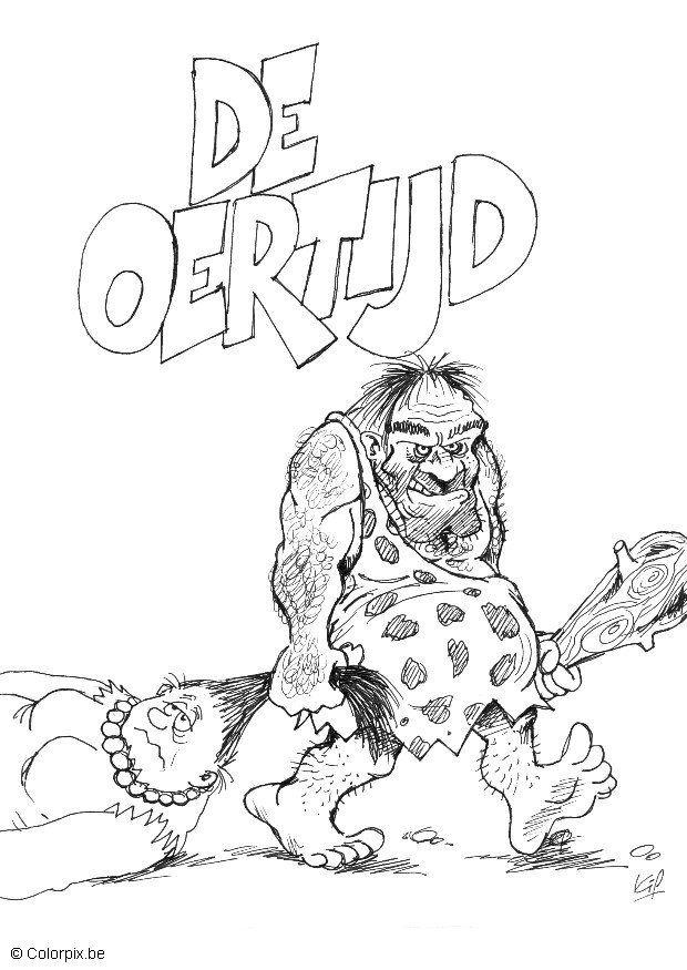de oertijd Kleurplaat de oertijd