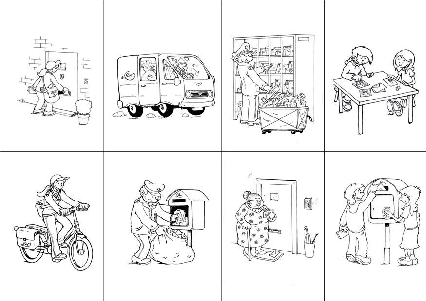 de weg van de brief - fout Kleurplaat de weg van de brief - fout