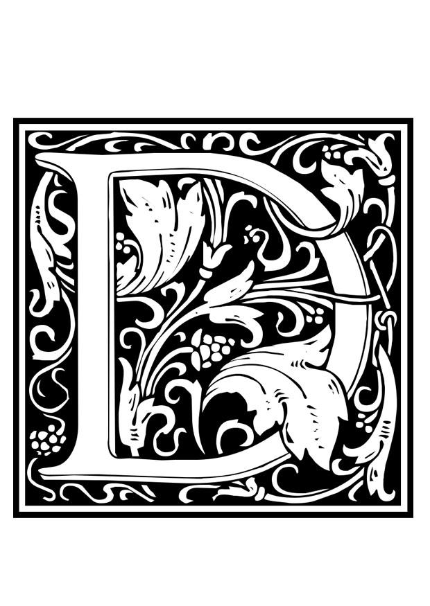 decoratief alfabet - d Kleurplaat decoratief alfabet - d