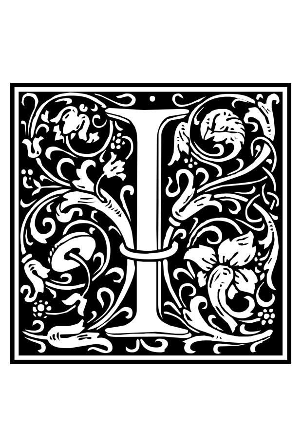 decoratief alfabet - i Kleurplaat decoratief alfabet - i