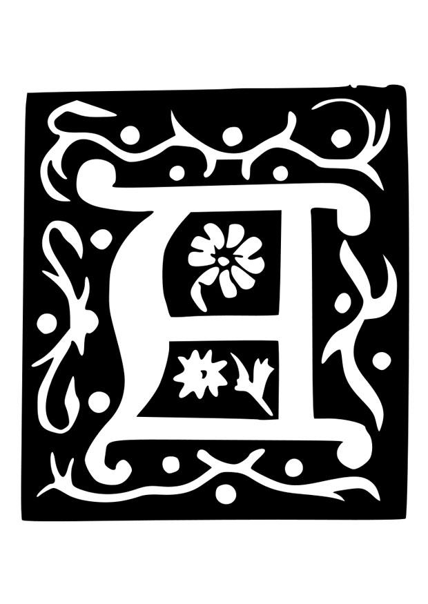 decoratieve letter - a Kleurplaat decoratieve letter - a