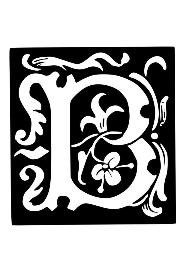 decoratieve letter - b Kleurplaat decoratieve letter - b