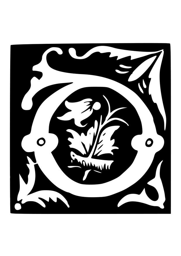 decoratieve letter - d Kleurplaat decoratieve letter - d