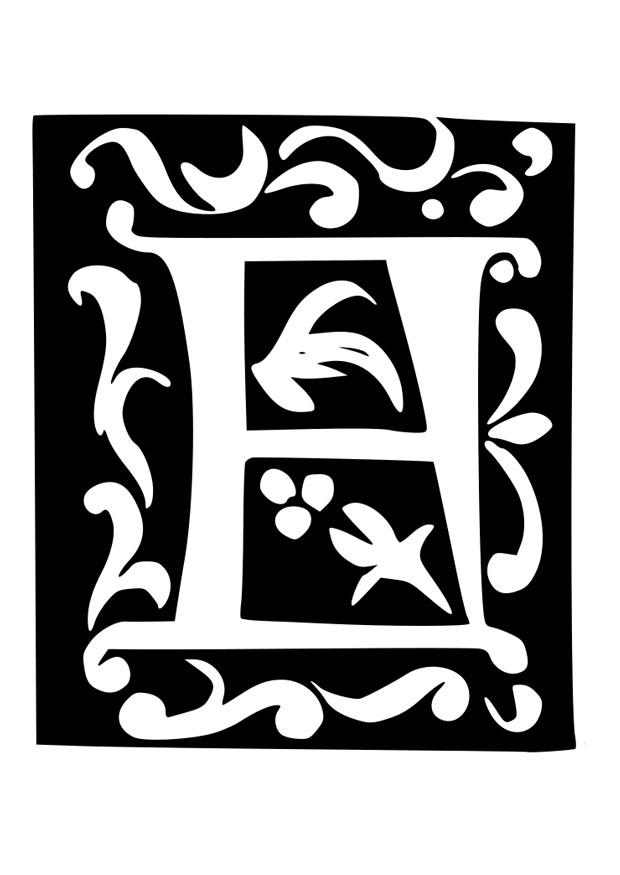decoratieve letter - f Kleurplaat decoratieve letter - f