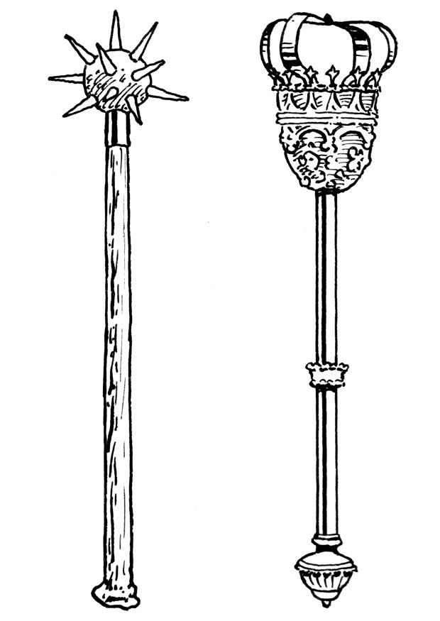 degen en scepter Kleurplaat degen en scepter