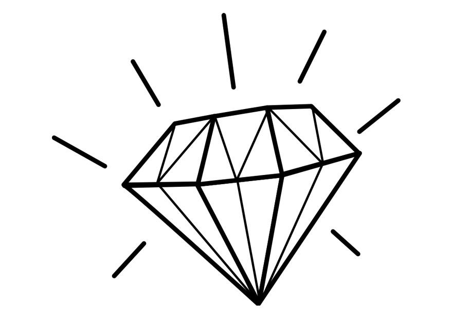 diamant Kleurplaat diamant
