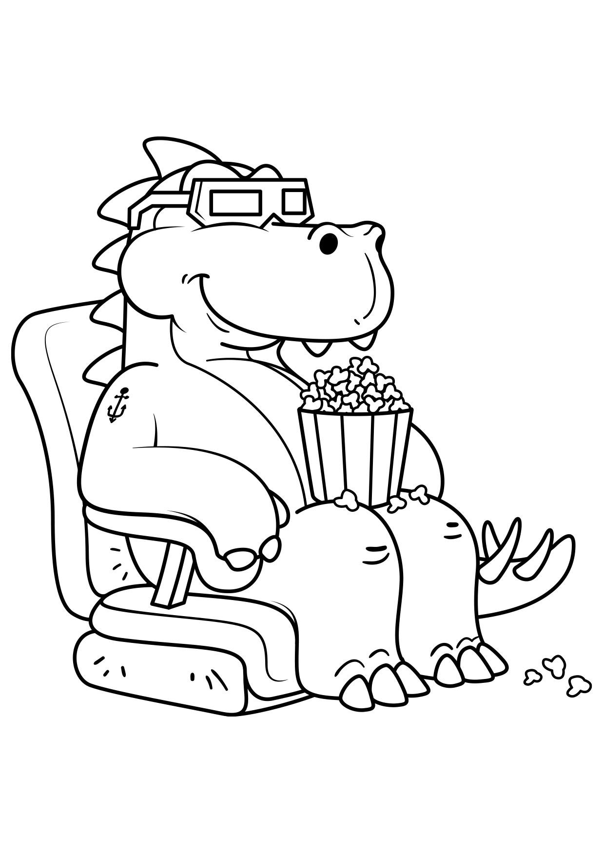dinosaurus naar de film Kleurplaat dinosaurus naar de film