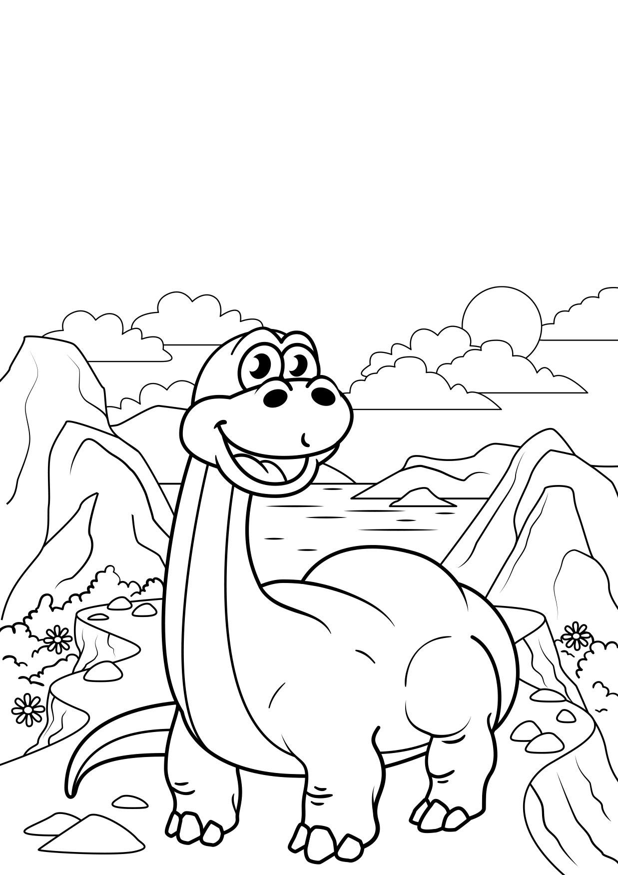 dinosaurus op stap Kleurplaat dinosaurus op stap
