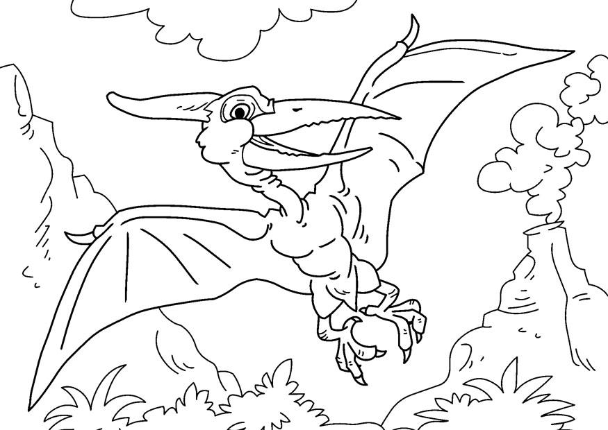 dinosaurus - pteranodon Kleurplaat dinosaurus - pteranodon