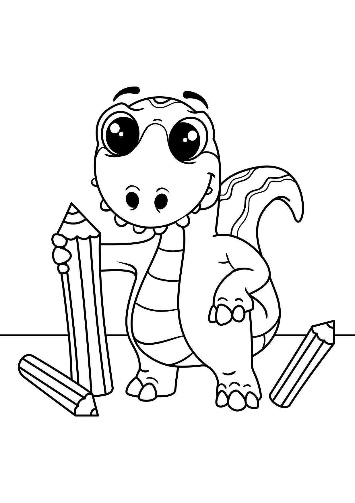 dinosaurus tekent Kleurplaat dinosaurus tekent