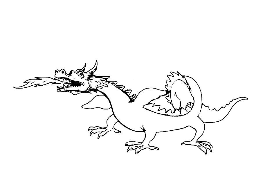 draak Kleurplaat draak