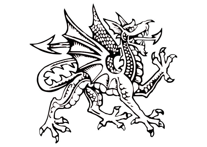 draak Kleurplaat draak