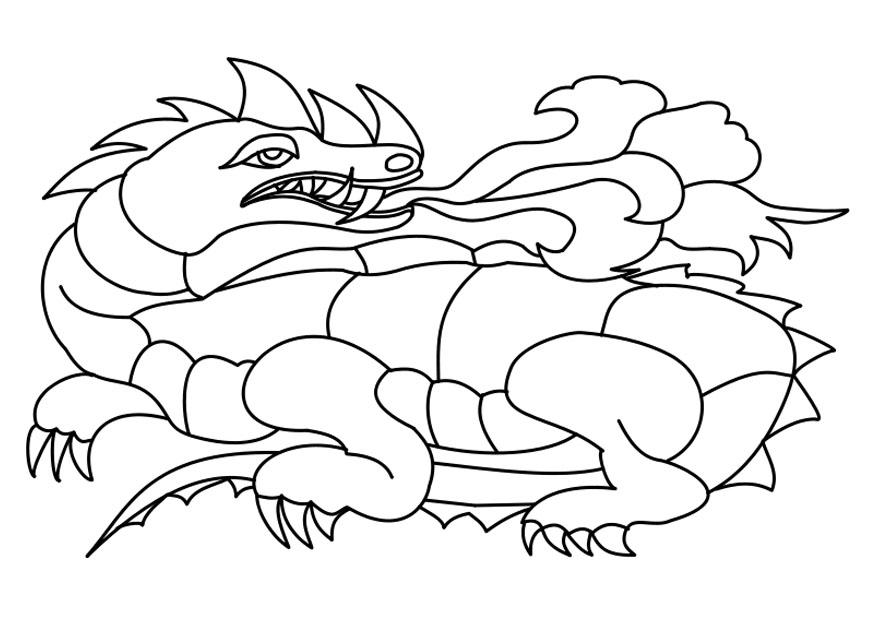draak Kleurplaat draak