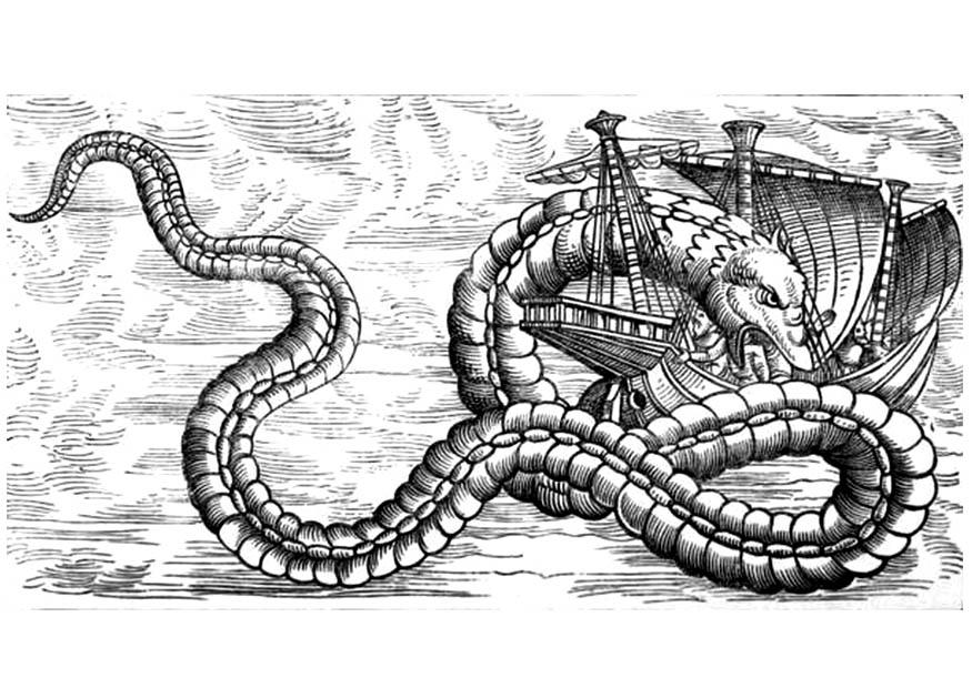 draak valt schip aan Kleurplaat draak valt schip aan