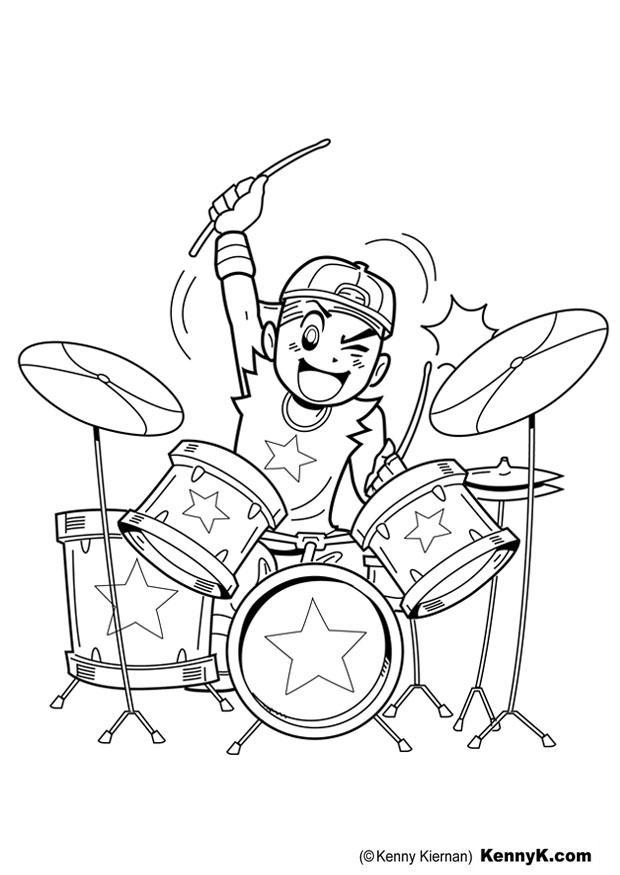drummer Kleurplaat drummer