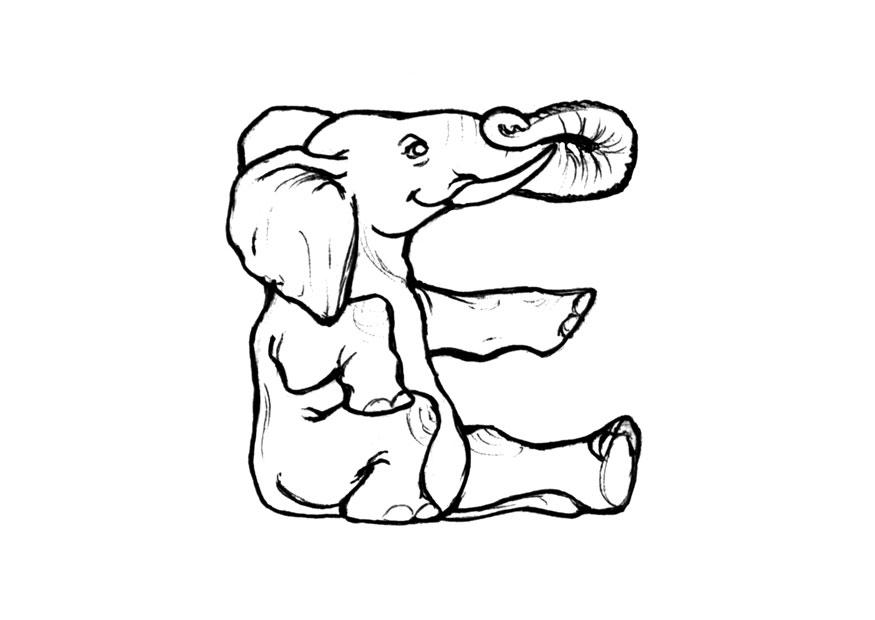 e-elephant Kleurplaat e-elephant