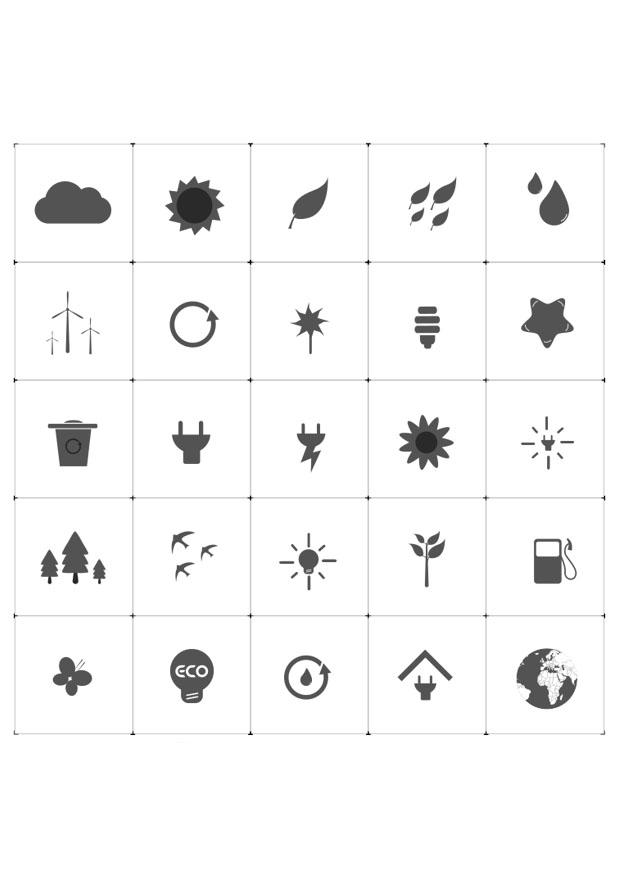 ecologische iconen Kleurplaat ecologische iconen