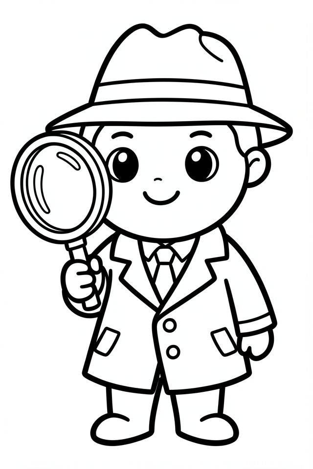 een detective Kleurplaat een detective