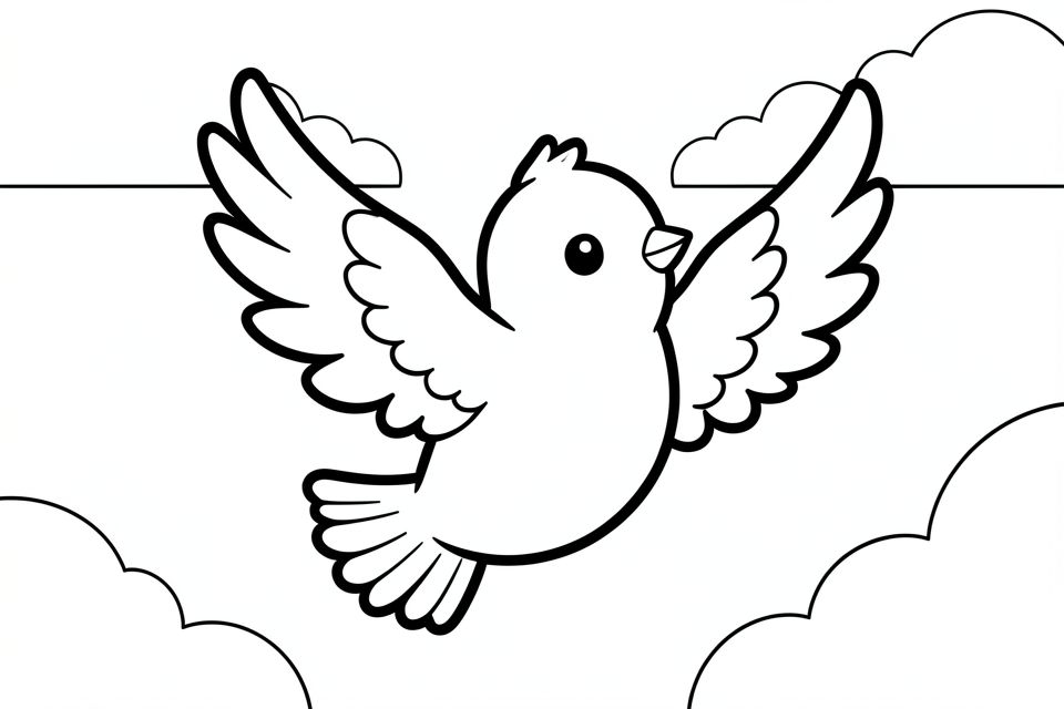 een vogeltje in de lucht Kleurplaat een vogeltje in de lucht