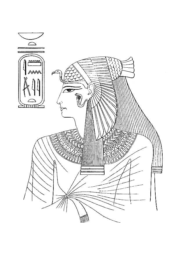 egyptische vrouw Kleurplaat egyptische vrouw