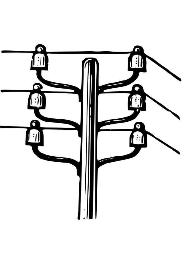elektriciteitspaal Kleurplaat elektriciteitspaal