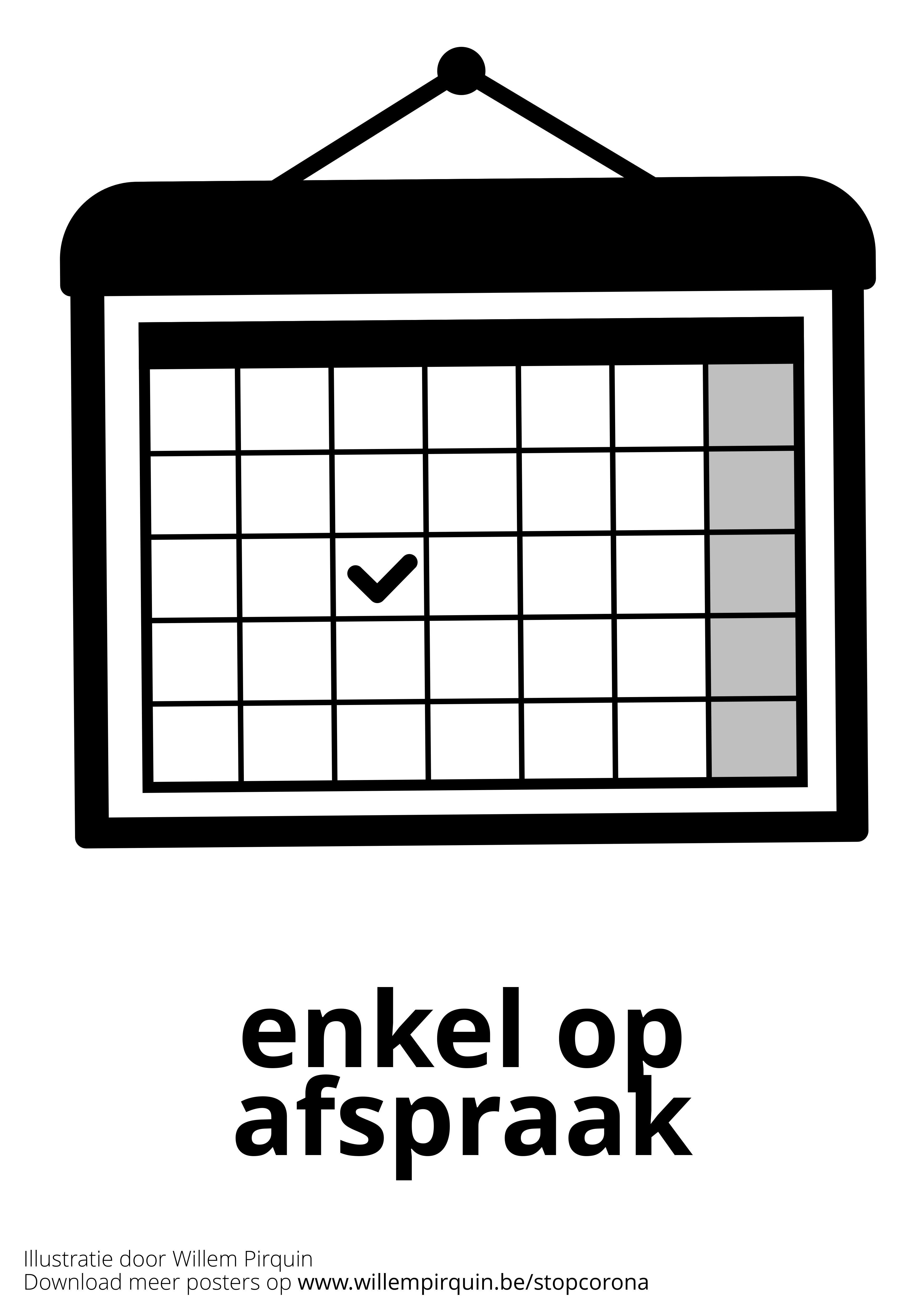 Kleurplaat enkel op afspraak