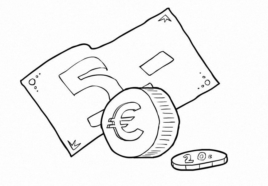 euro Kleurplaat euro