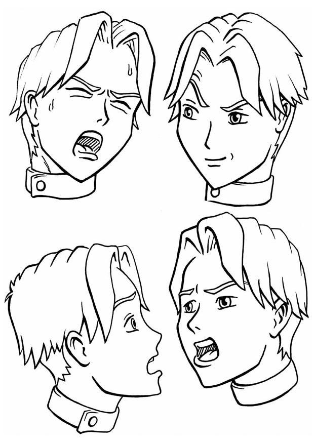 expressies - emoties Kleurplaat expressies - emoties