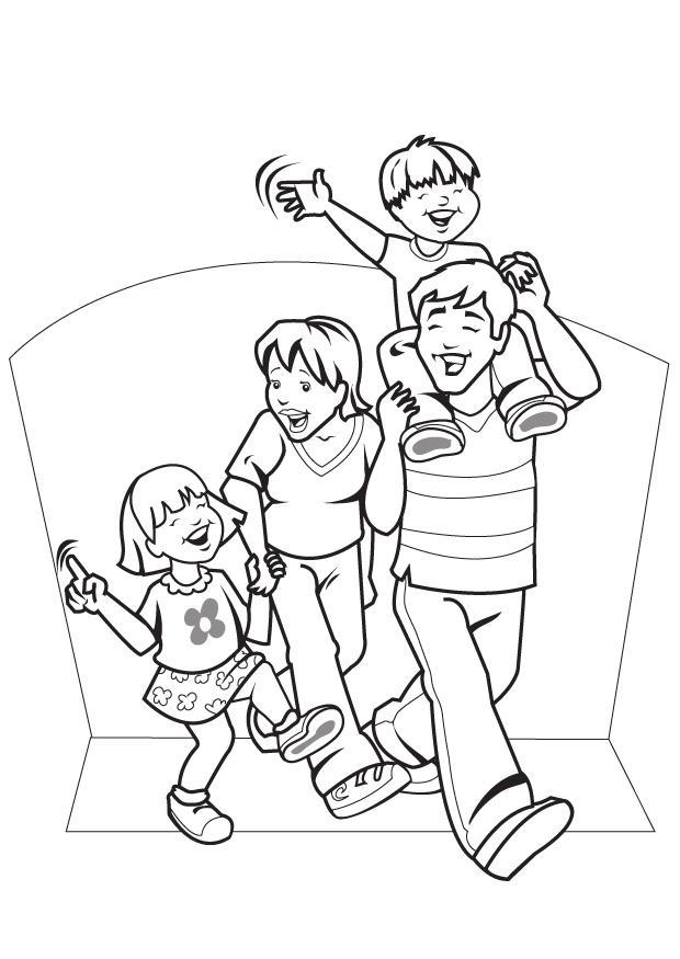 familie Kleurplaat familie