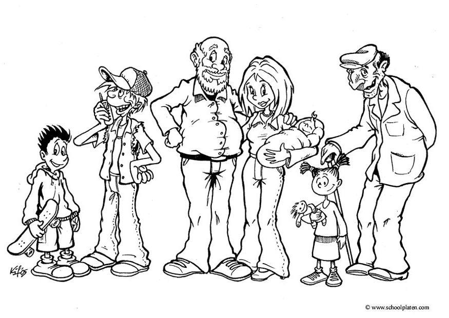 familieleden Kleurplaat familieleden