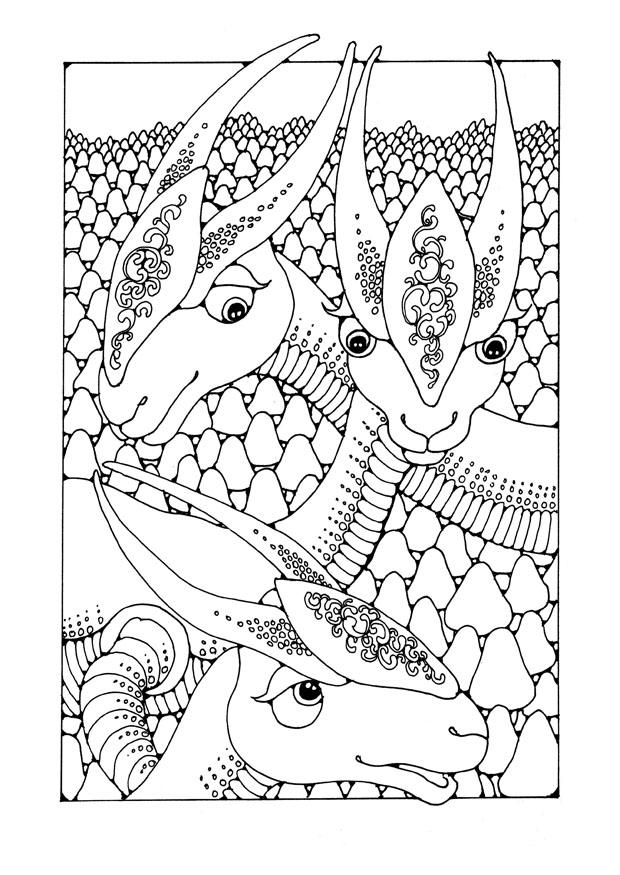 fantasie dieren Kleurplaat fantasie dieren