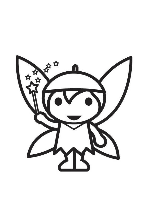fee - elf Kleurplaat fee - elf