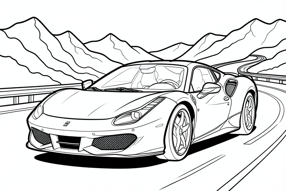 ferrari Kleurplaat ferrari
