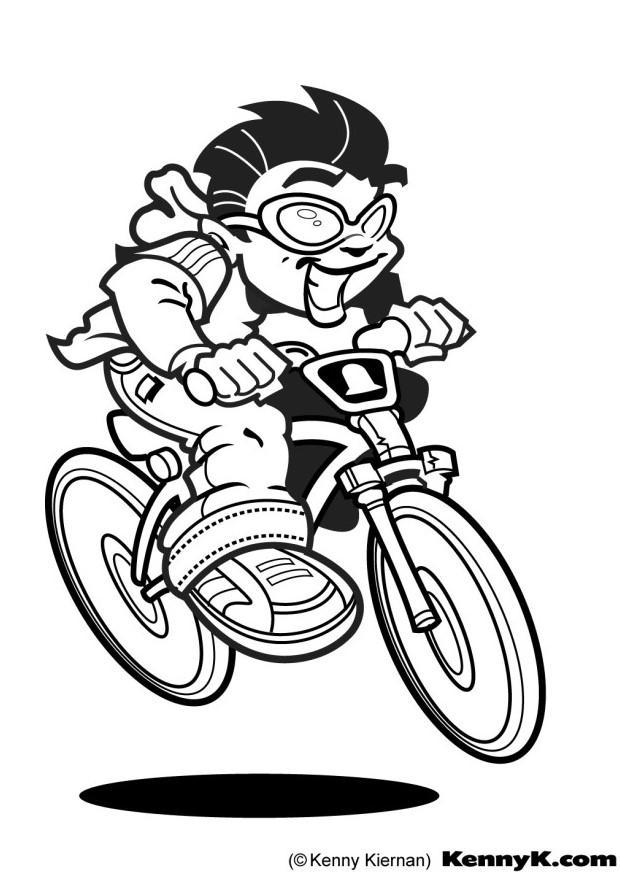 fietser Kleurplaat fietser