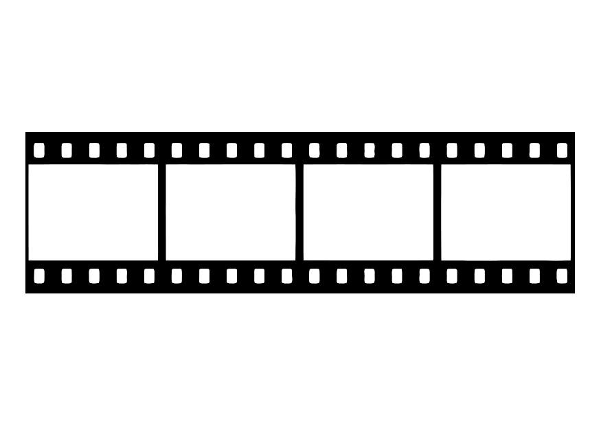 Kleurplaat filmstrip, negatief van film