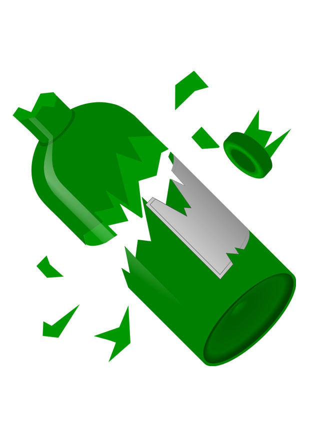 fles - gebroken Afbeelding fles - gebroken