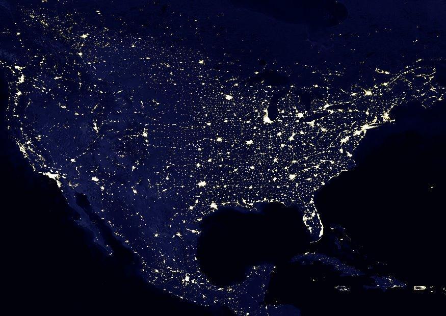 Foto aarde s nachts - verstedelijkte gebieden noord amerika
