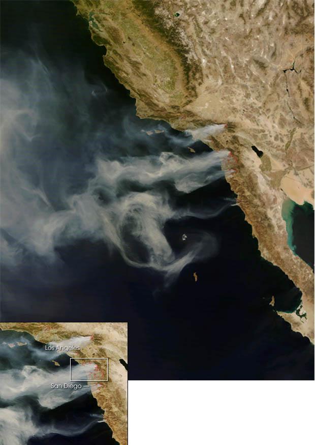 Foto brandhaarden in zuid californiA«