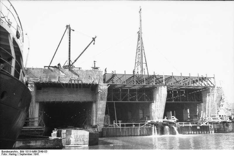 Foto frankrijk - brest - bouw van uboot bunker