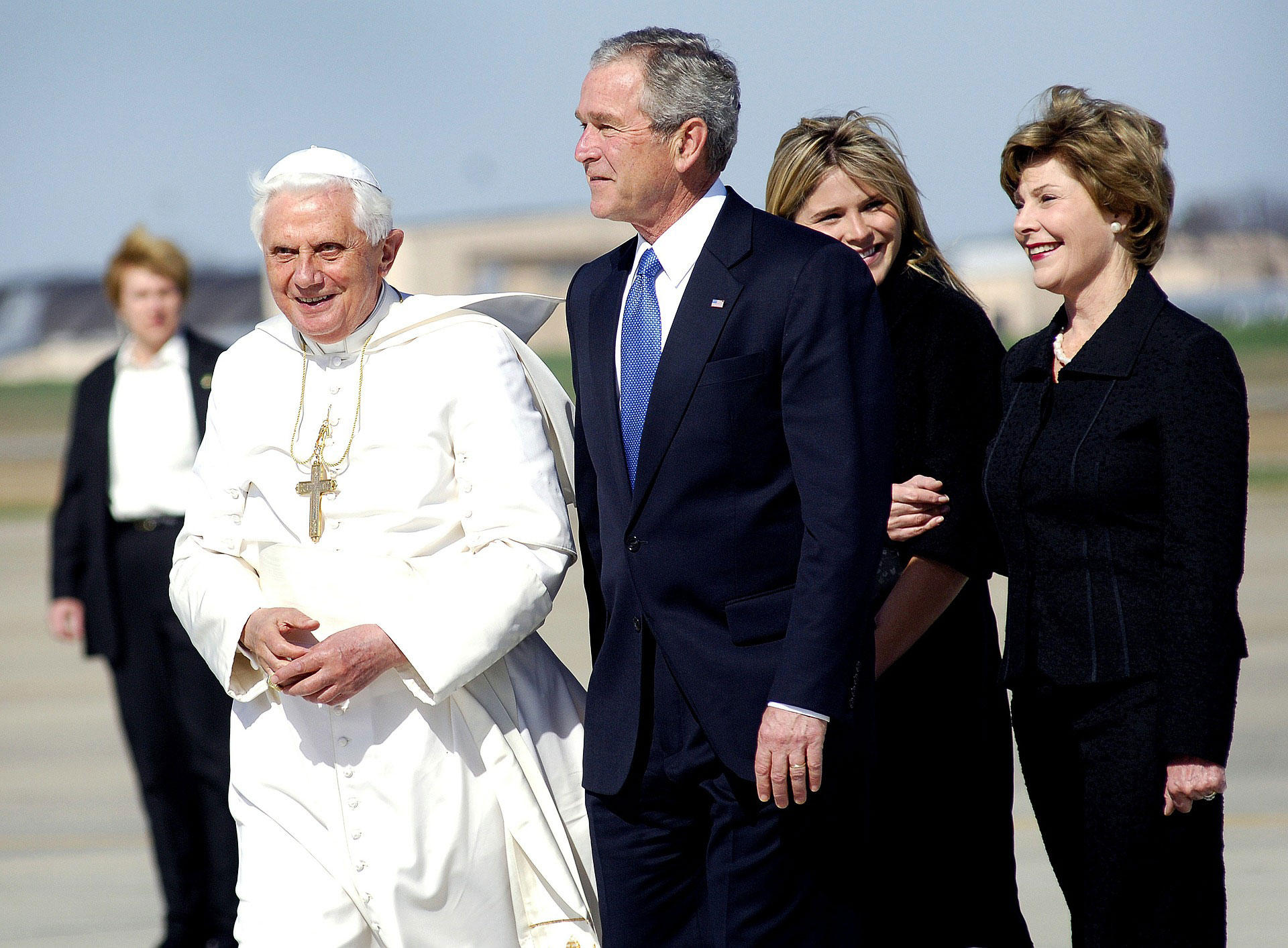 Foto paus benedict xvi en george w. bush