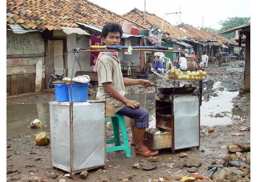 Foto sloppenwijk in jakarta