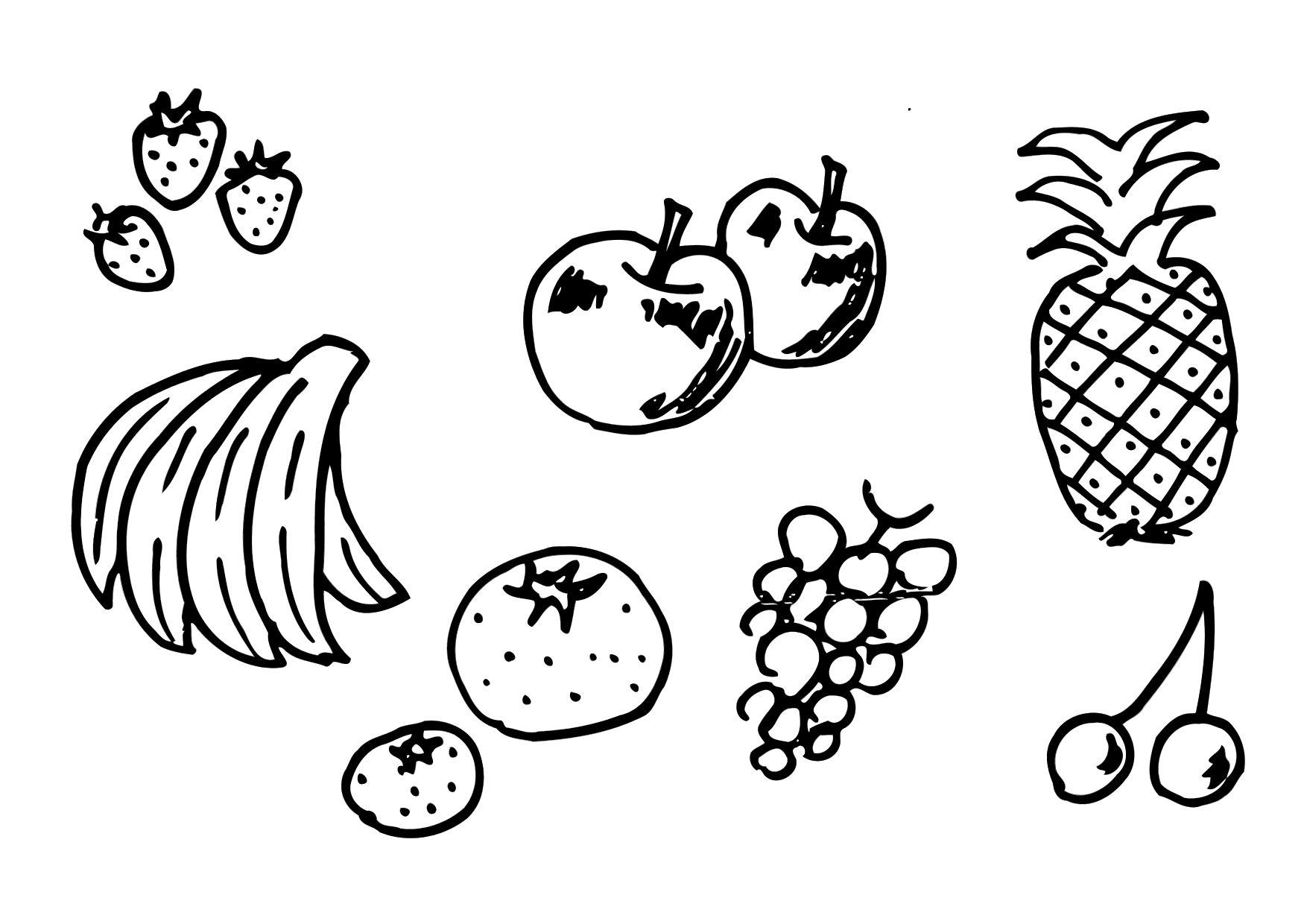 fruit Kleurplaat fruit