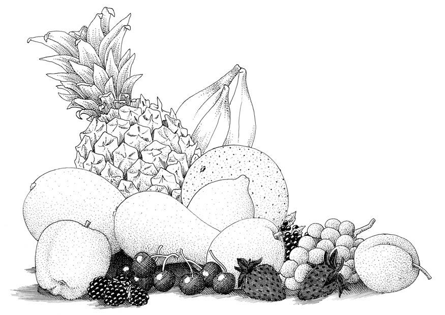 fruit Kleurplaat fruit