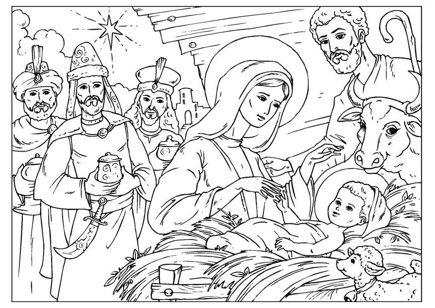 geboorte van christus Kleurplaat geboorte van christus