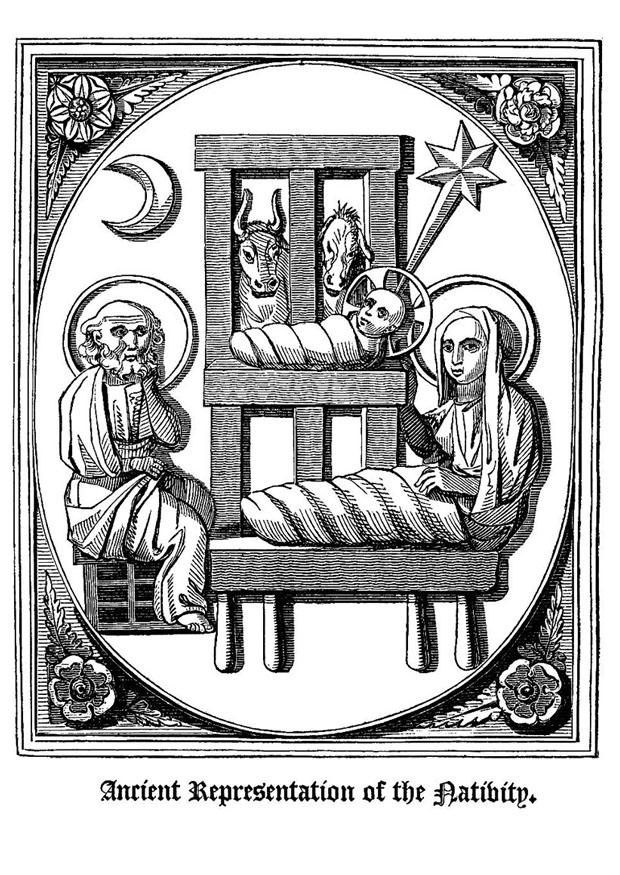 Kleurplaat geboorte van jezus 