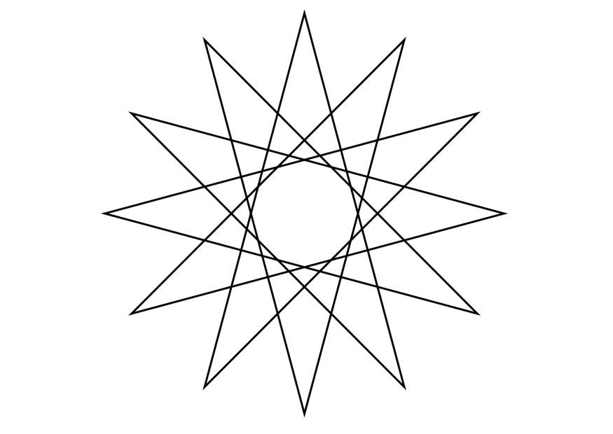 geometrische figuur - ster Kleurplaat geometrische figuur - ster